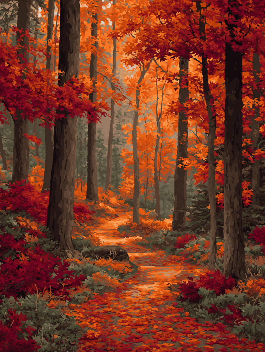 Red Leaf Trail (Diamond Painting) Diamond Painting kit