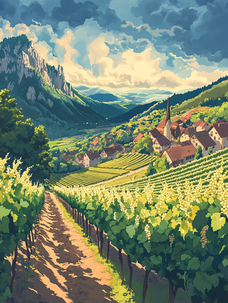 Rolling Vines Distant Peaks (Diamond Painting) Diamond Painting kit
