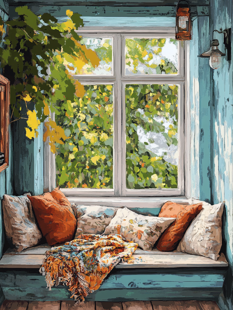Rustic Comfort by the Window (Diamond Painting) Diamond Painting kit