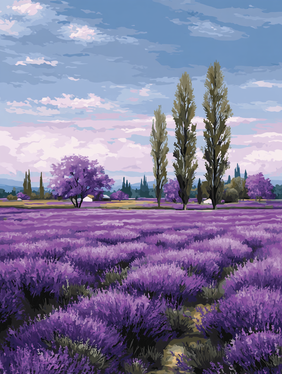 Scented Lavender Landscape (Diamond Painting) Diamond Painting kit