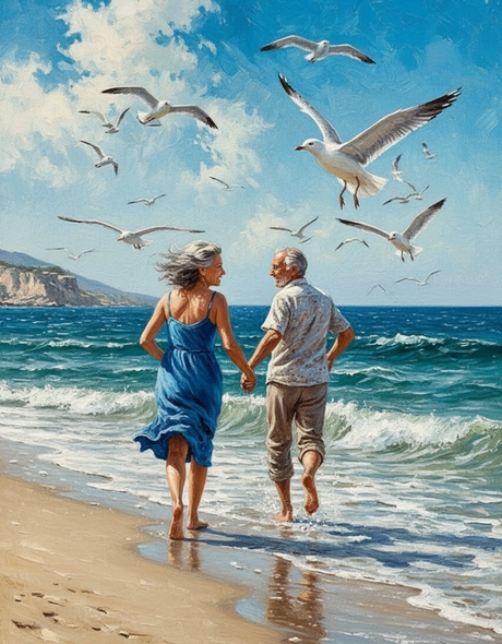 Eternal Seaside Love (100 Color Diamond Painting) Diamond Painting kit