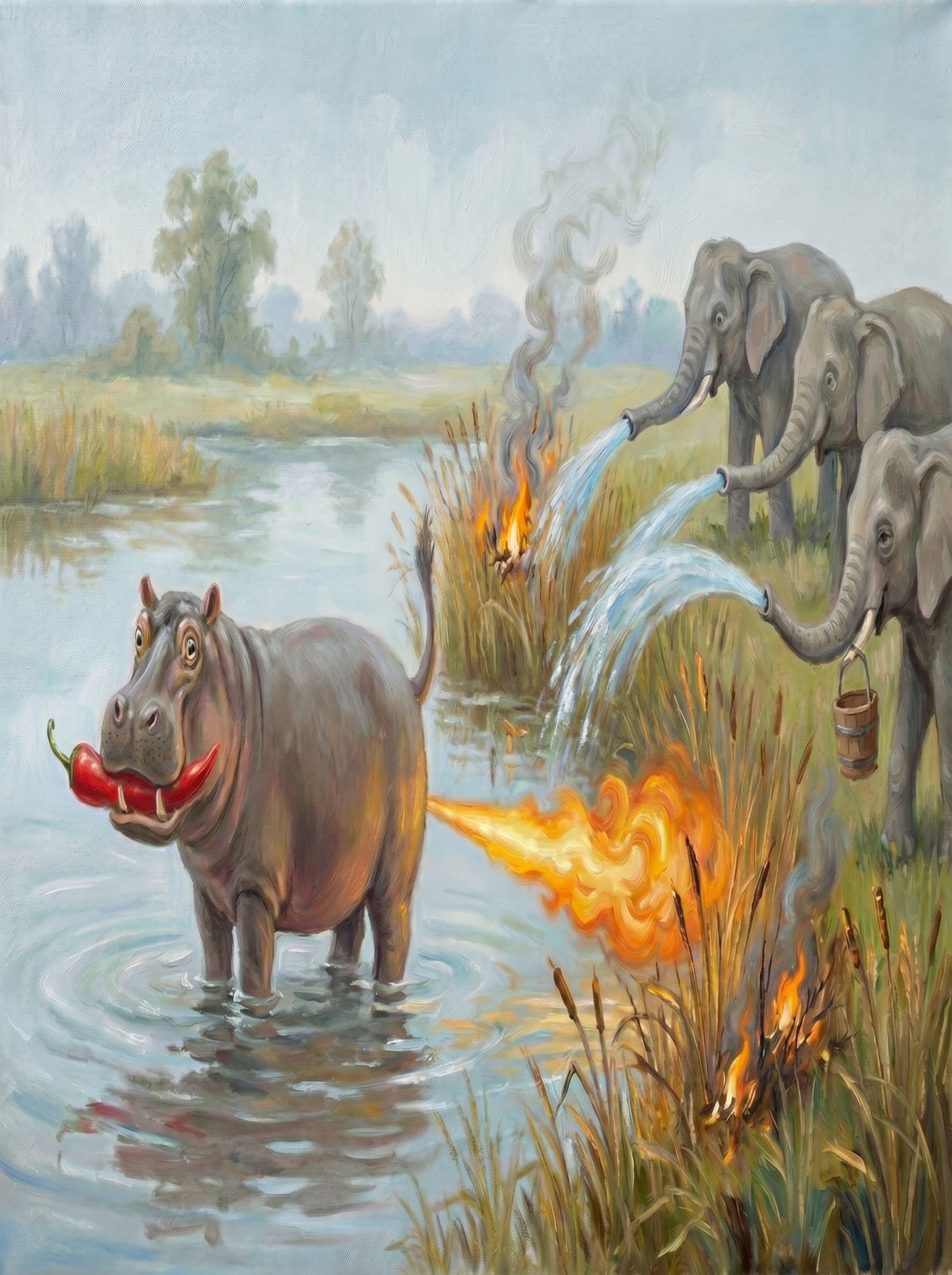 Spicy Hippo Blast (Paint by Numbers)
