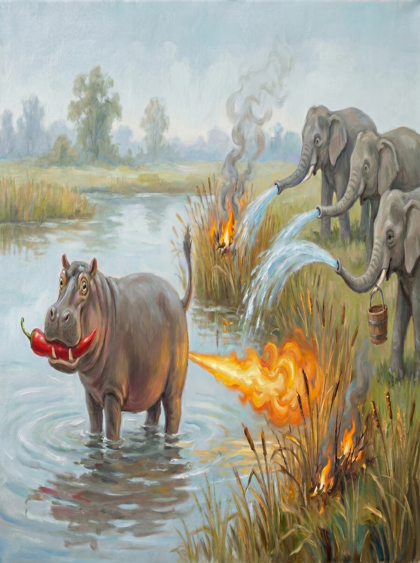 Spicy Hippo Blast (Paint by Numbers)