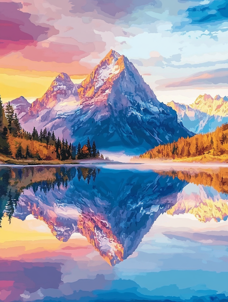 Still Water Mountain Scene (Diamond Painting) Diamond Painting kit