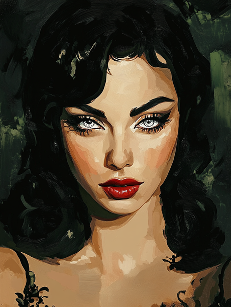 Striking Eyes Red Lips (Diamond Painting) Diamond Painting kit