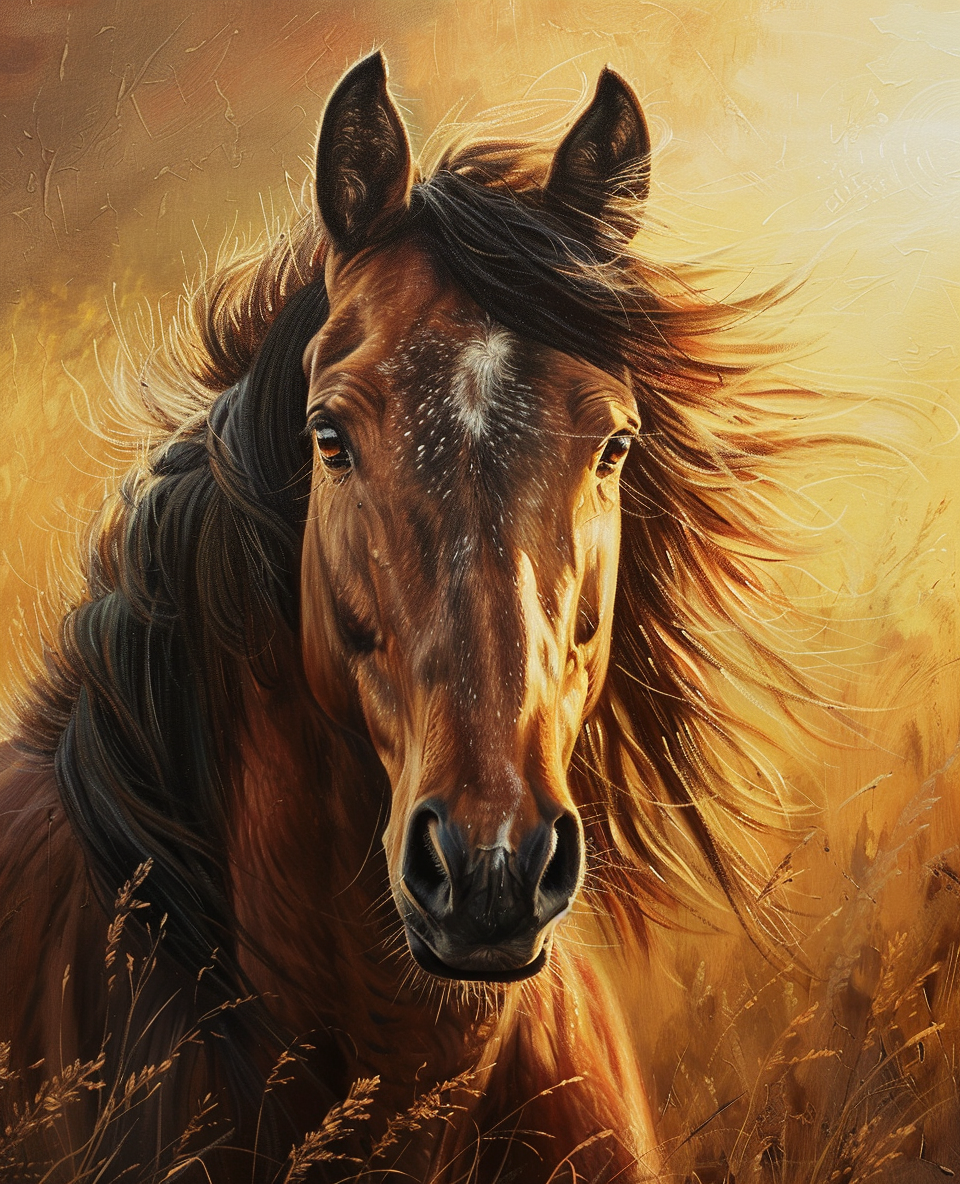Sunlit Stallion (Paint by Numbers)