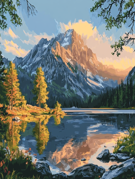 Sunrise on the Lake (Diamond Painting) Diamond Painting kit