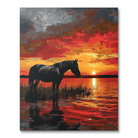 Sunset Stallion III (Diamond Painting) Diamond Painting kit