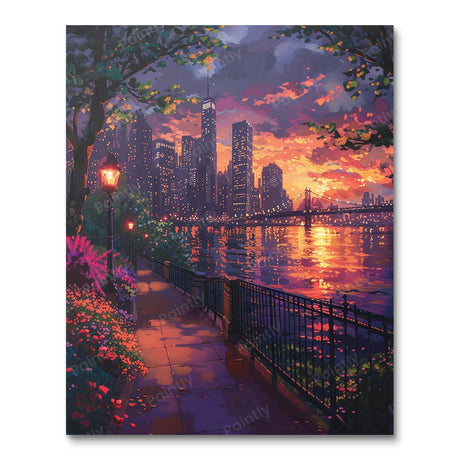 Sunset Stroll in the City (Diamond Painting) Diamond Painting kit