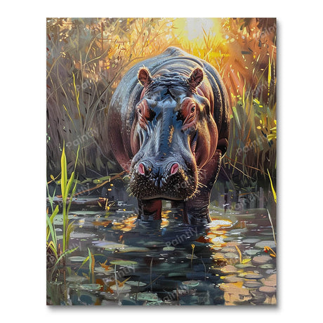 Sunshine Hippo (Diamond Painting) Diamond Painting kit