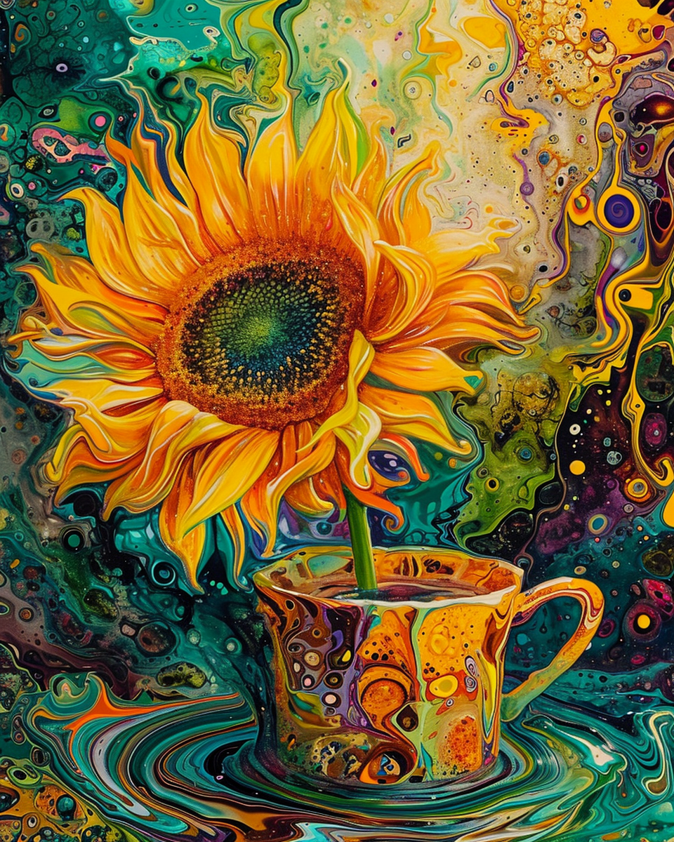 Swirling Sunflower III (Paint by Numbers)
