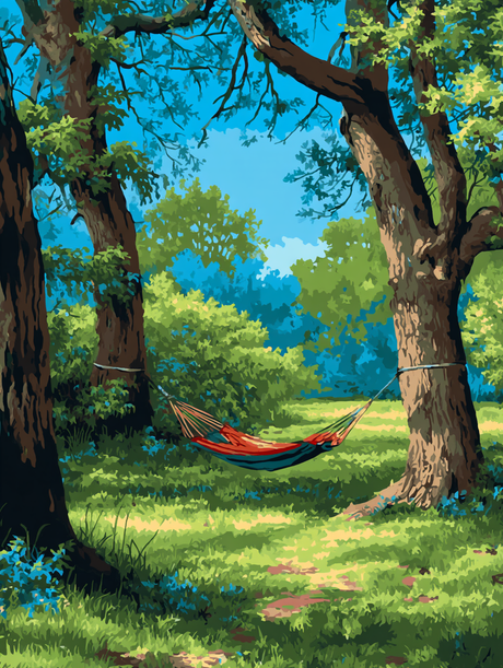 Tranquil Trees Hammock Rest (Diamond Painting) Diamond Painting kit