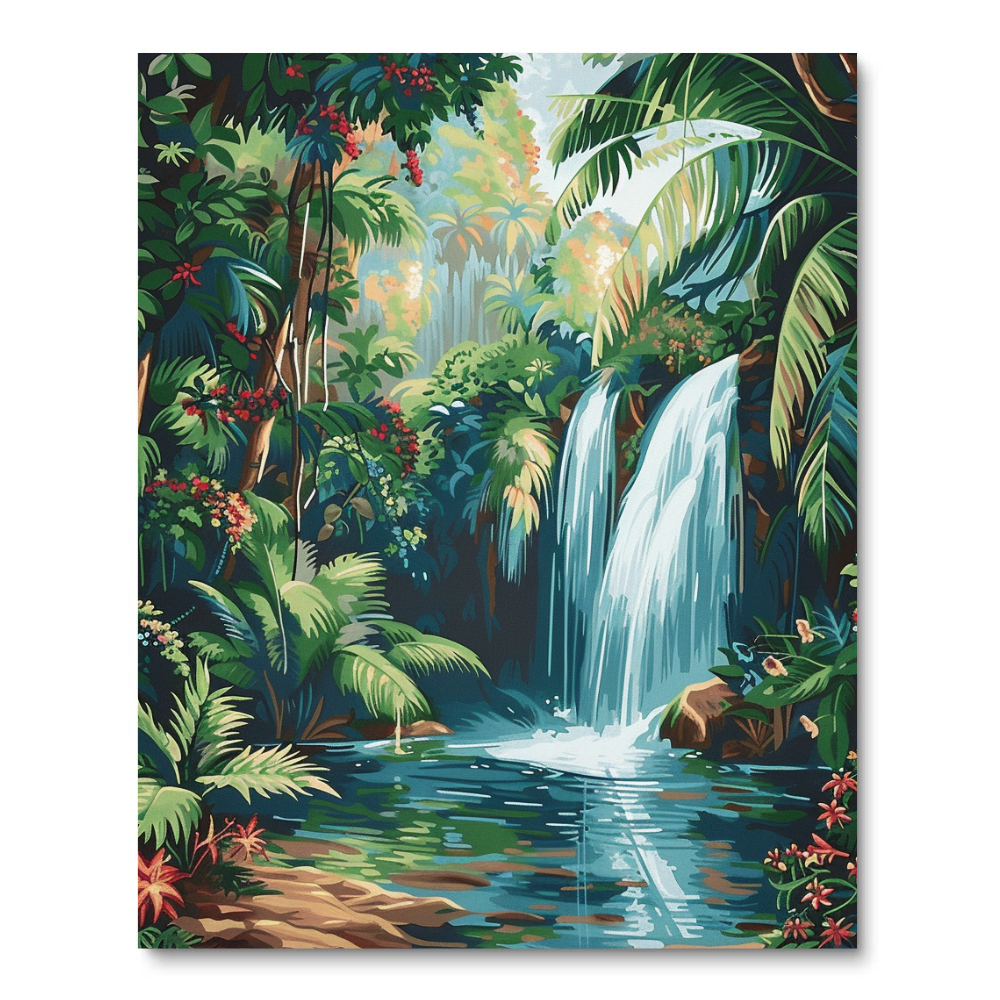 Tropical Waterfall (Diamond Painting) Diamond Painting kit