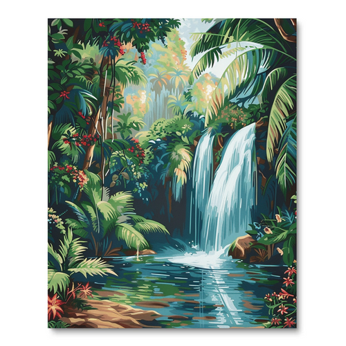 Tropical Waterfall (Diamond Painting) Diamond Painting kit