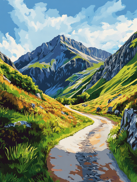 Valley Road Ascent (Diamond Painting) Diamond Painting kit