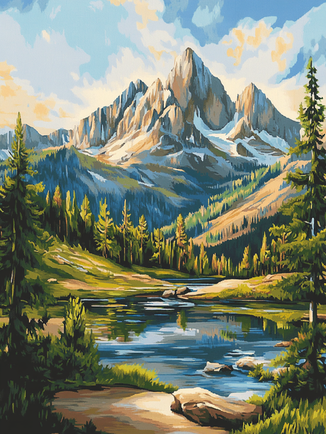 Valley of the Peaks (Diamond Painting) Diamond Painting kit