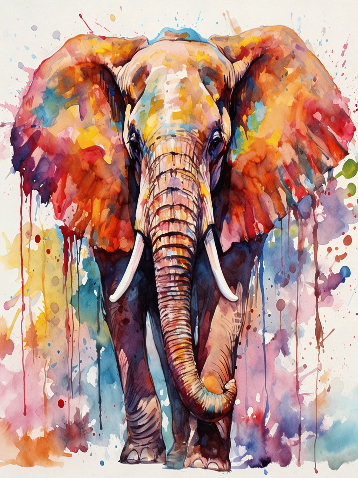 Vibrant Elephant (Paint by Numbers)