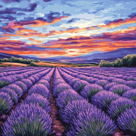 Vibrant Floral Landscape (Diamond Painting) Diamond Painting kit