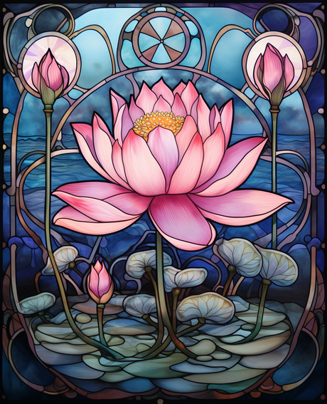 Water in Lotus (Paint by Numbers)