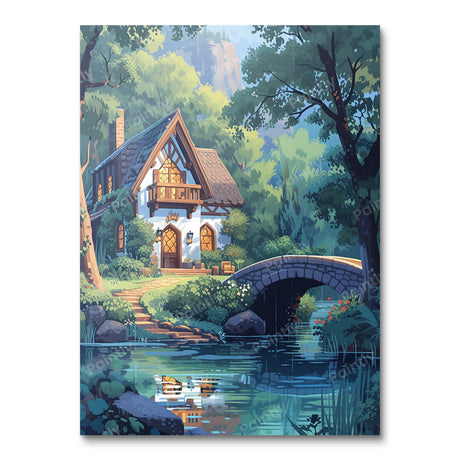 Waterside Cottage Oasis (Diamond Painting) Diamond Painting kit