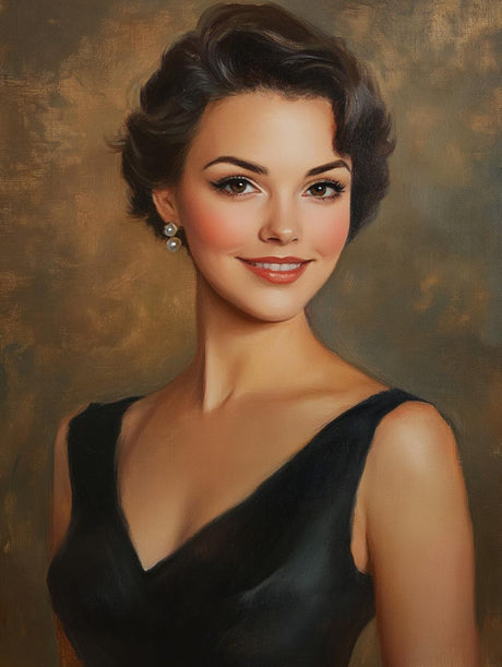 Elegant Woman Portrait Smile (Diamond Painting) Diamond Painting kit