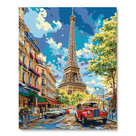 Whimsical Landmark (Board Canvas) People Paint by Numbers kit
