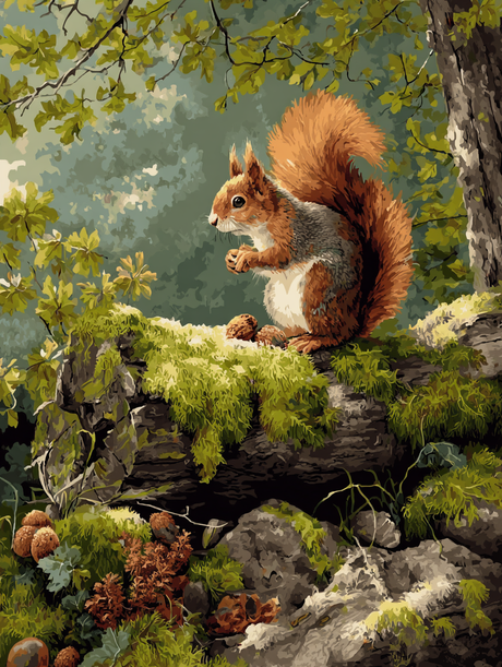 Woodland Nut Gatherer (Diamond Painting) Diamond Painting kit