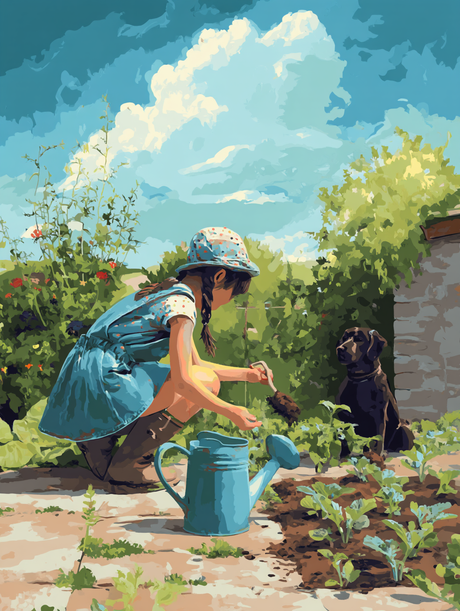 Young Gardener Sunny Day (Diamond Painting) Diamond Painting kit