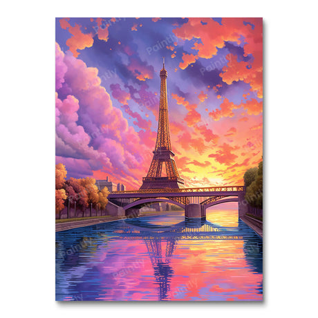 Eiffel Tower Sunsets (Diamond Painting) Diamond Painting kit