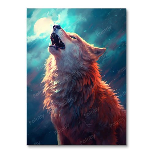 Twilight Howl Wolf II (Board Canvas)