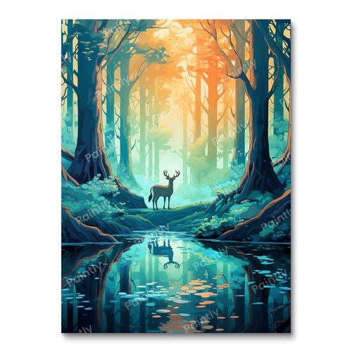 Deer by the River (Diamond Painting)
