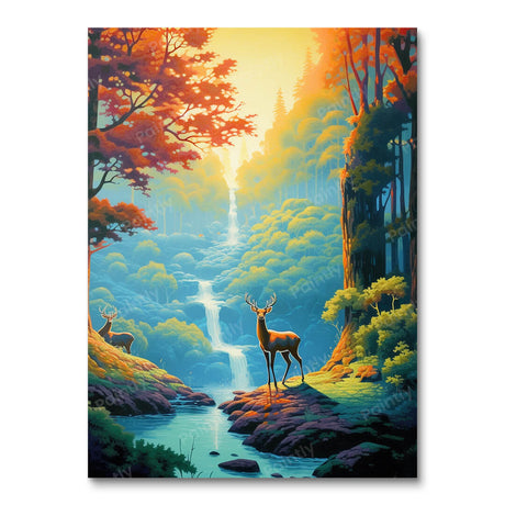 Deer by the Falls II (Diamond Painting) Diamond Painting kit