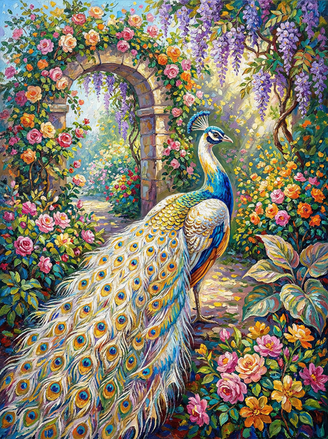 Enchanted Peacock Garden (Diamond Painting) Diamond Painting kit