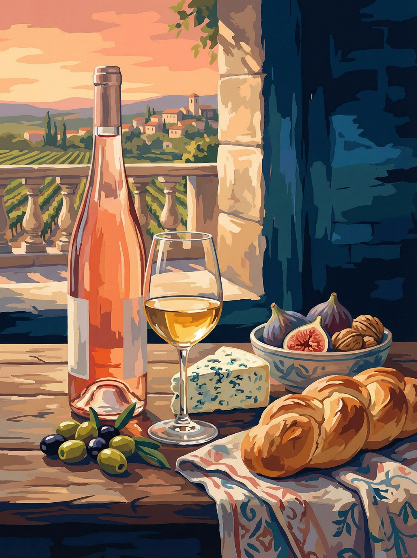 Tuscan Rosé Evening (Diamond Painting) Diamond Painting kit