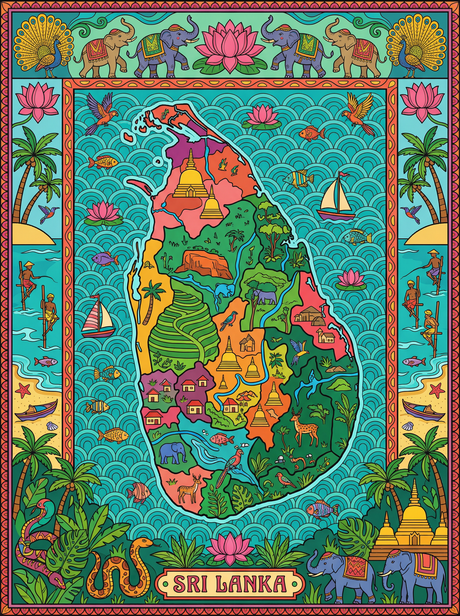Sri Lanka Cultural Tapestry (100 Color Diamond Painting) Diamond Painting kit
