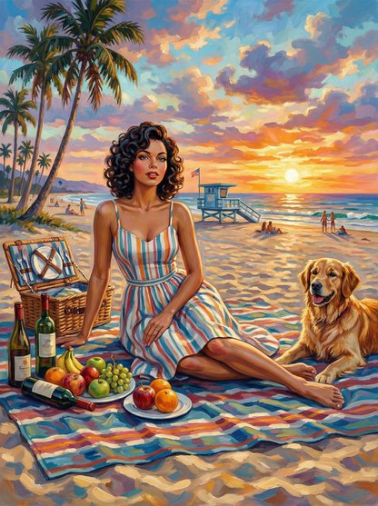 Sunset Beach Picnic (Diamond Painting) Diamond Painting kit