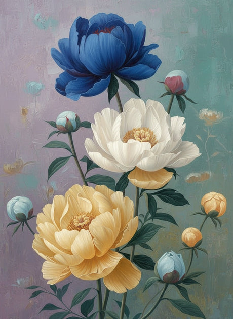 Midnight Peonies (Board Canvas) Paint by Numbers kit