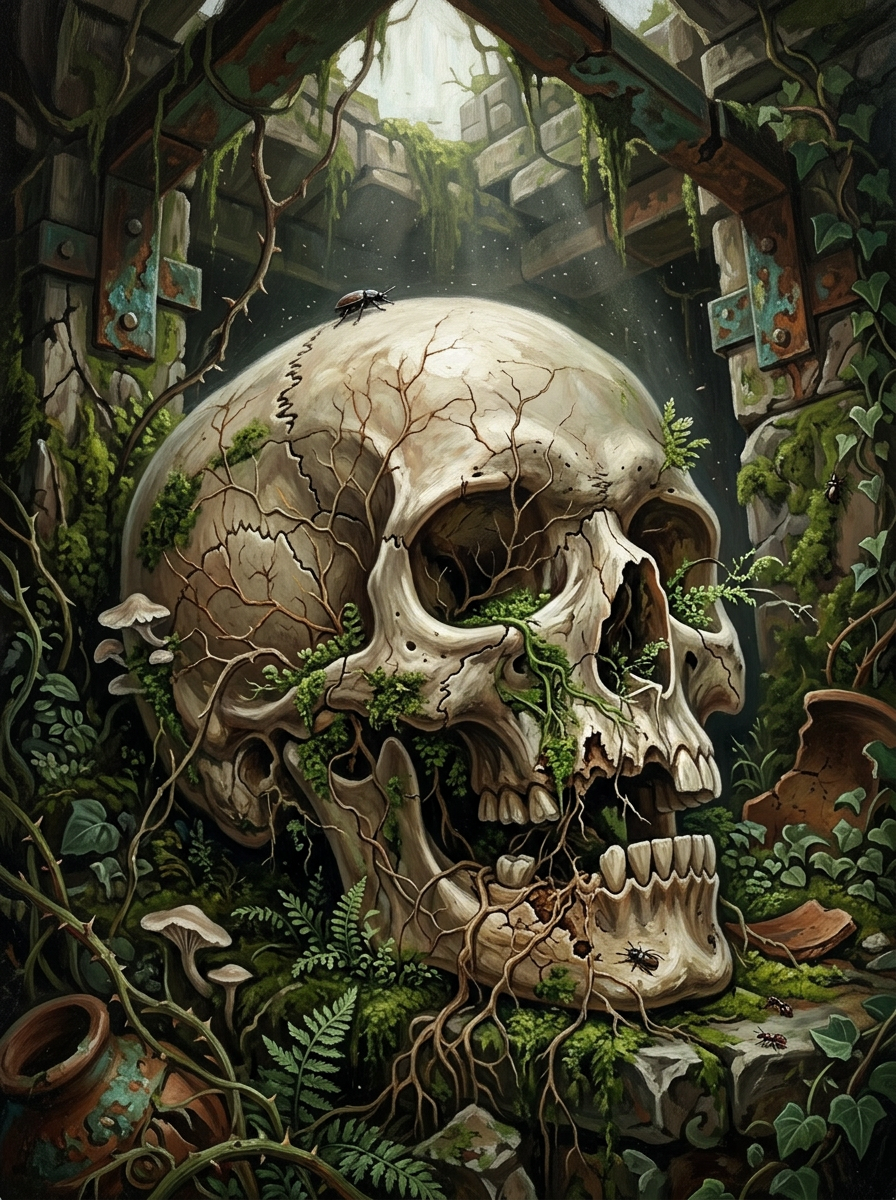 Abandoned Greenhouse Skull (Diamond Painting)
