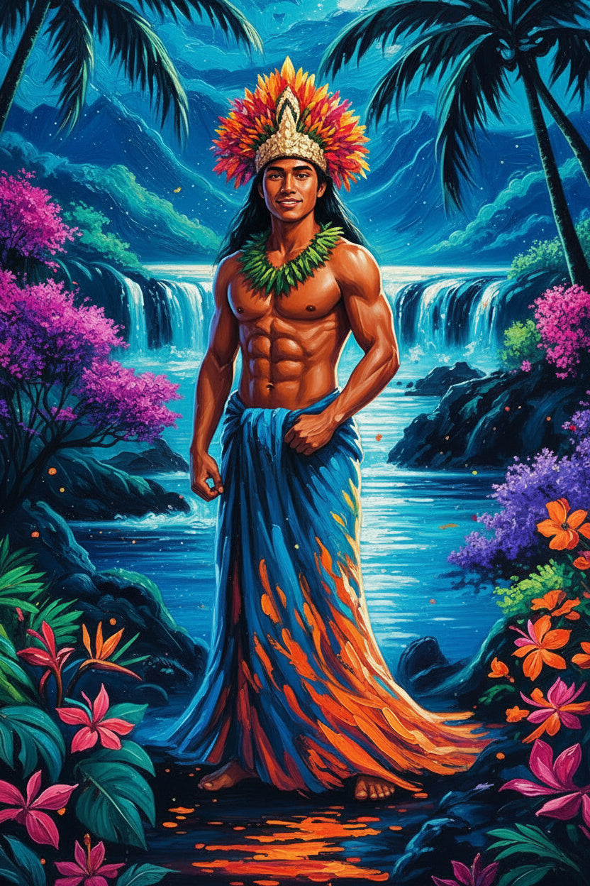 Island Man, Feather Headdress (Diamond Painting) Diamond Painting kit
