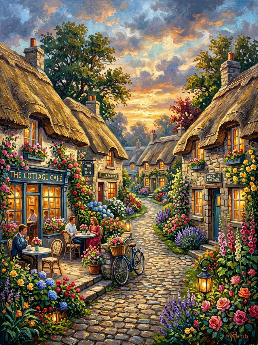 Adare Thatched Cottages (150 Color Diamond Painting)