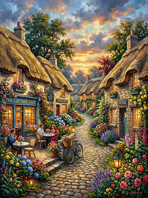 Adare Thatched Cottages (150 Color Diamond Painting)