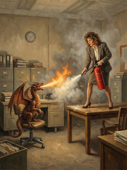 Office Dragon Crisis (Diamond Painting) Diamond Painting kit
