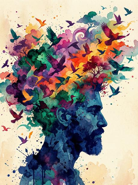 Mind of Birds – Watercolor Silhouette (Diamond Painting) Diamond Painting kit