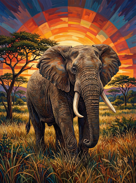 African Savanna Elephant (Diamond Painting)