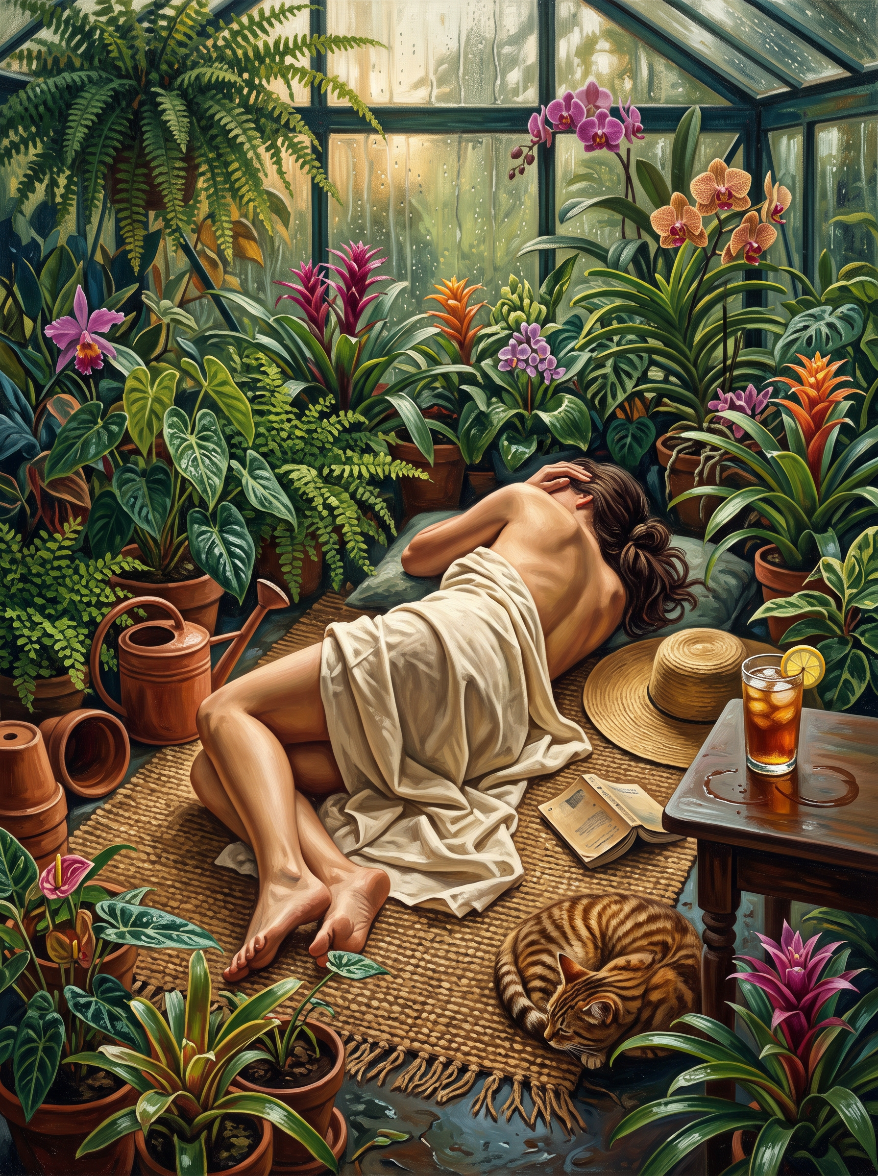 Afternoon Nap Among Orchids