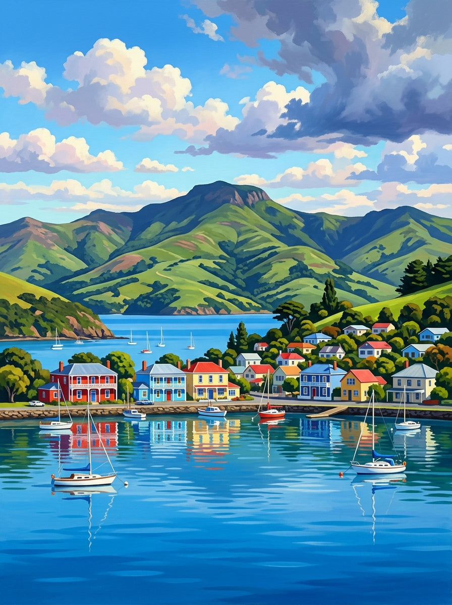 Akaroa Harbour Village (150 Color Diamond Painting)