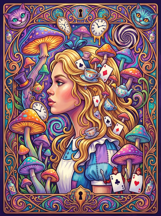 Alice Profile Teacups Cards (150 Color Diamond Painting)