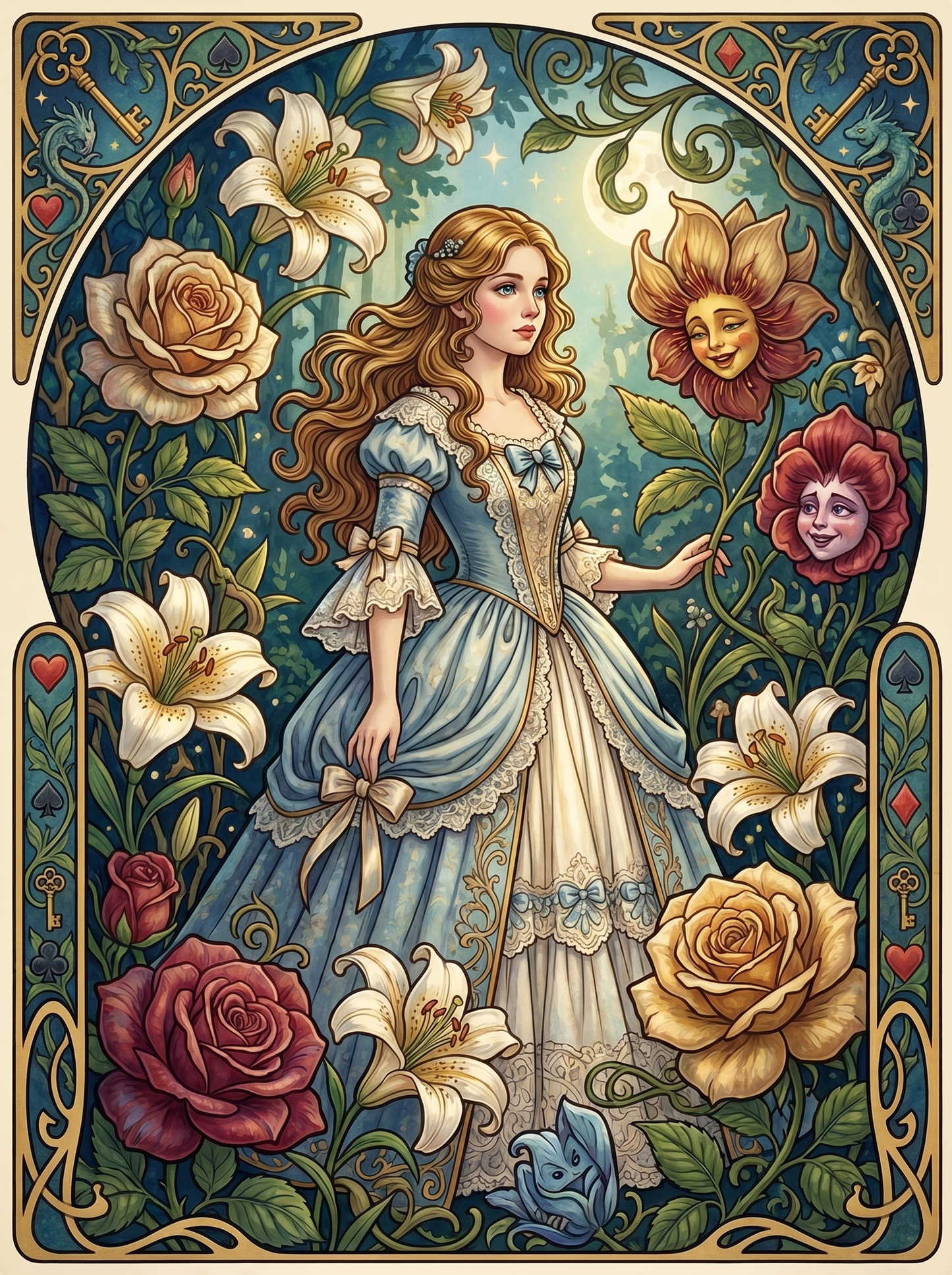 Alice Talking Flowers (150 Color Diamond Painting)
