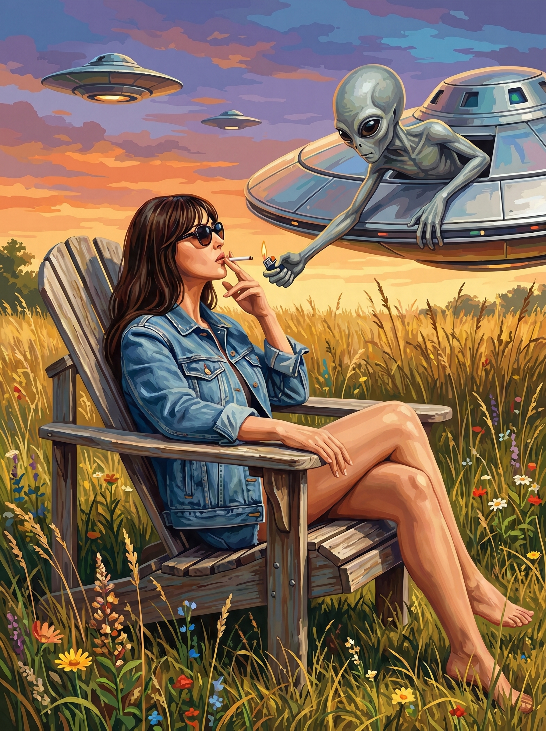 Alien Lights Cigarette Ufo (150 Color Diamond Painting)