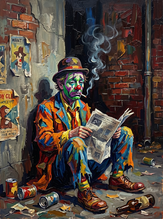 Clown Between Shows (100 Color Diamond Painting)